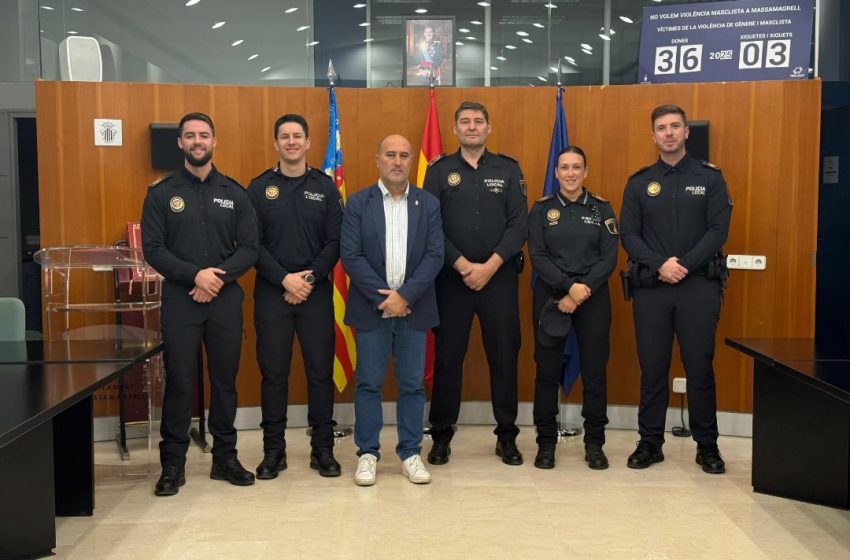  Quatre noves incorporacions enfortixen la Policia Local de Massamagrell