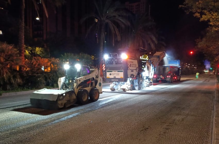  L’Ajuntament de València enceta l’asfaltat de l’avinguda de les Corts Valencianes en horari nocturn