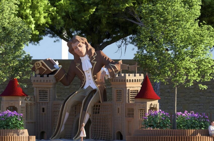  Una escultura de Gulliver assegut, de 8,3 metres d’alçada, presidirà el nou parc infantil del Jardí del Túria
