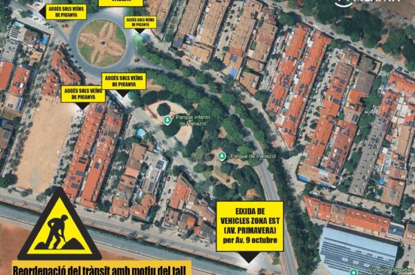 Tancament del pont de la ronda est de Picanya fins al 3 de juliol