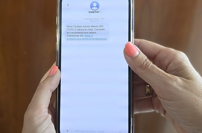  Sanitat alerta per SMS dels riscos per a la vista davant l’eclipsi solar d’este 12 d’agost